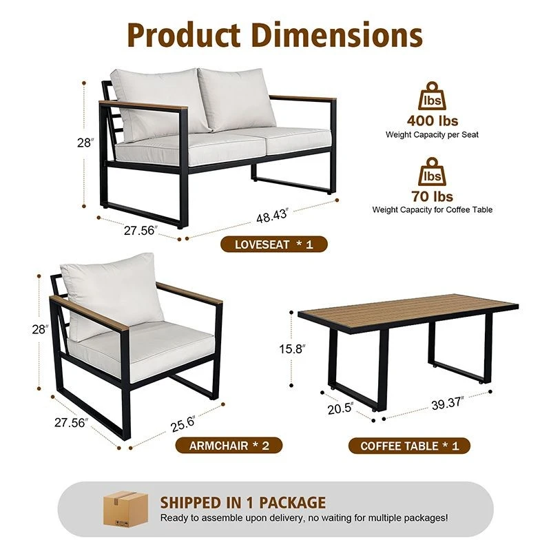 4 PC Patio Lounge Set suppliers