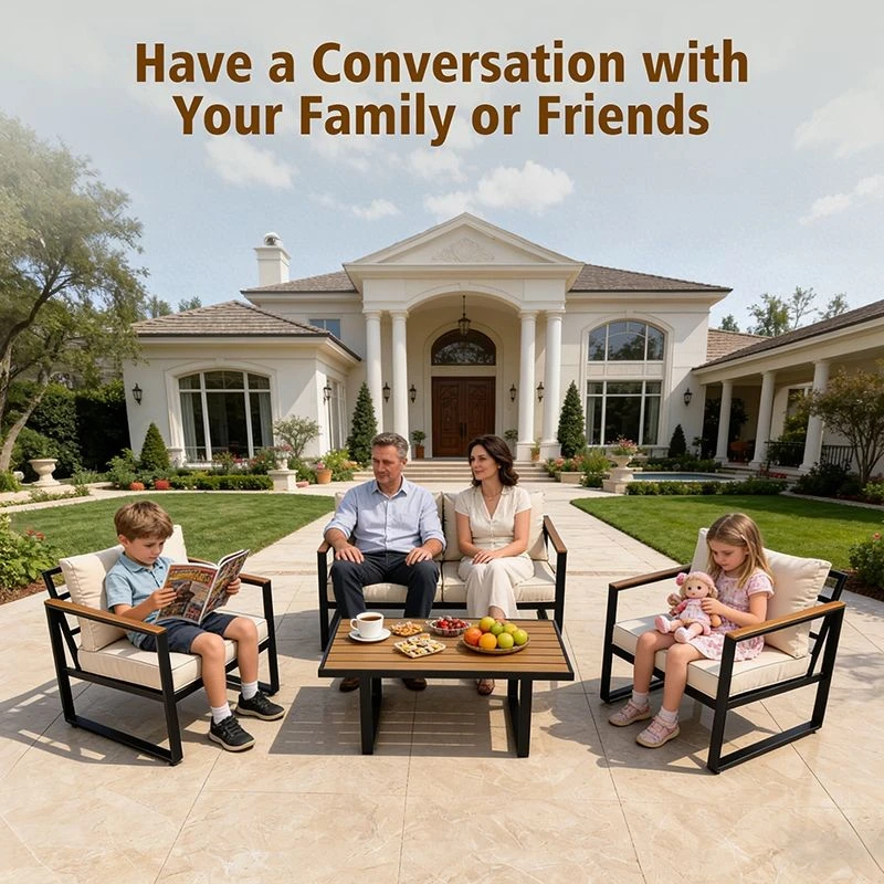 4 PC Patio Lounge Set high quality